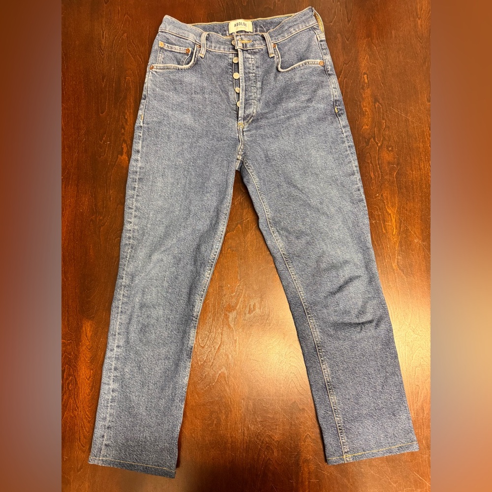 AGOLDE Riley Hi-Rise Slim Fit Button Fly Jeans